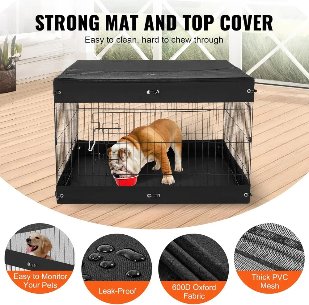 Dog Playpen 4 Panels Foldable Metal Exercise Pen With Door