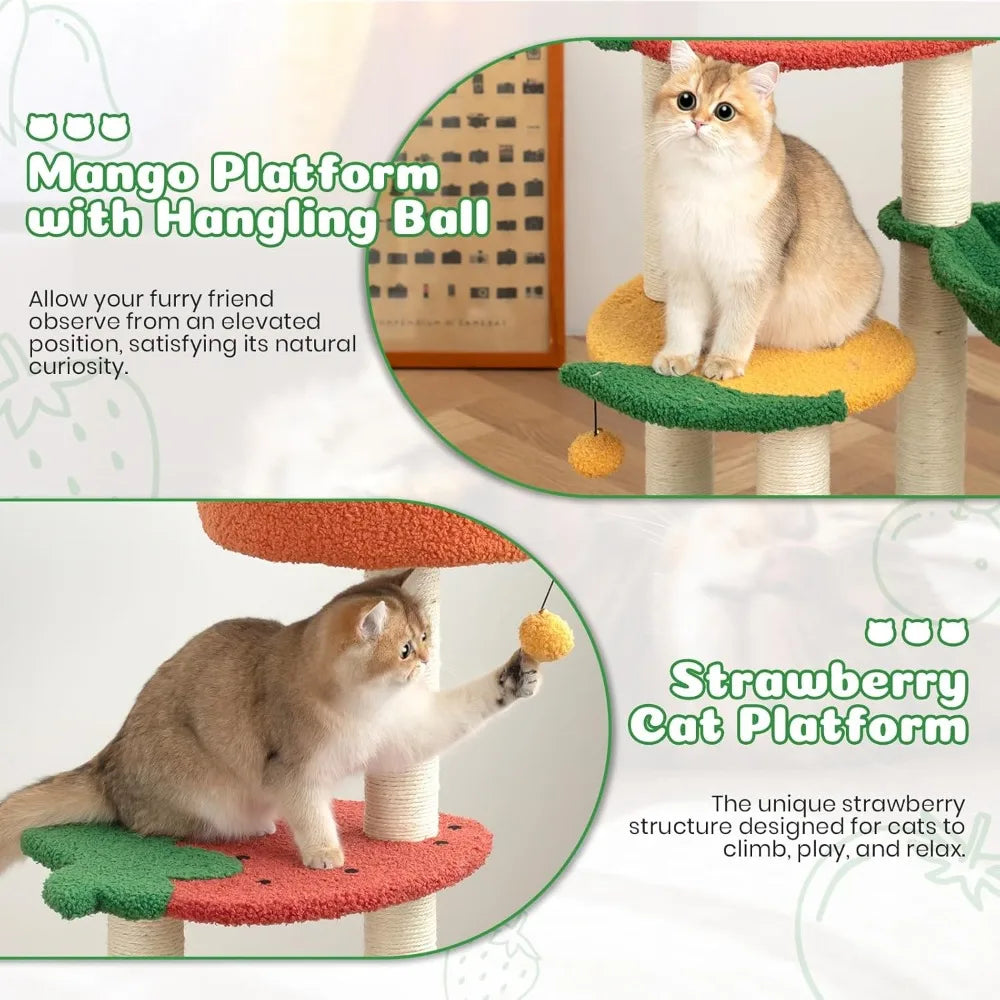 MKDK Cat Tree Condo With Sisal Scratching Posts For Cats