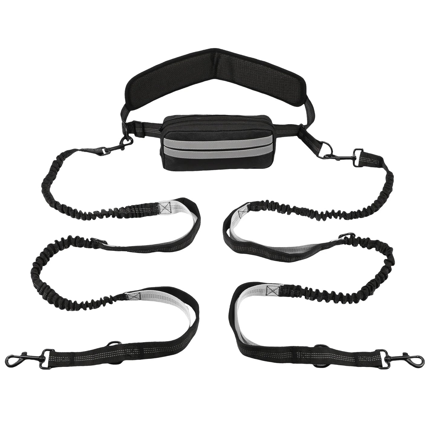 Reflective Hands Free Dog Leash With Waist Bag