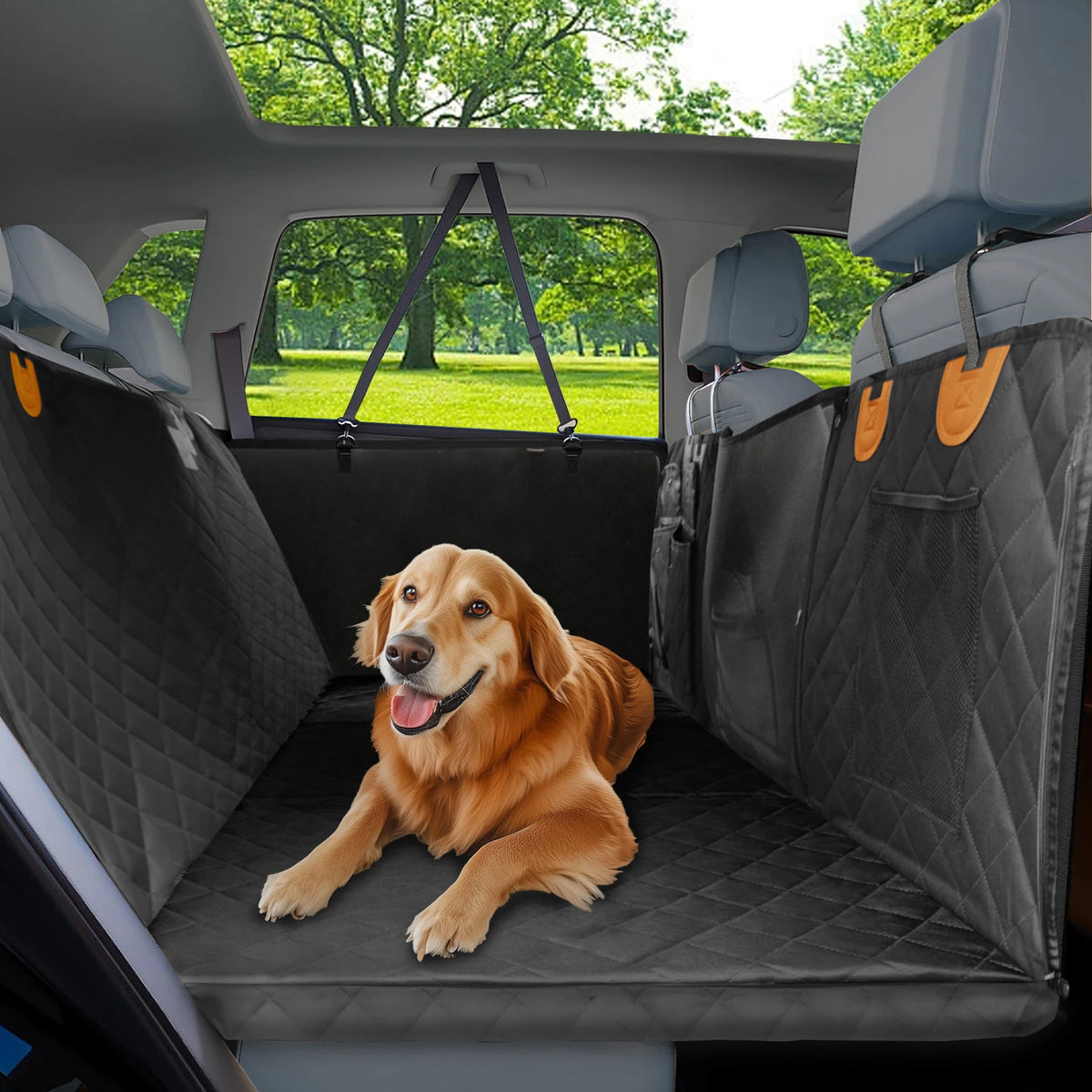 Borwart Waterproof Dog Back Seat Extender And Travel Hammock Cover
