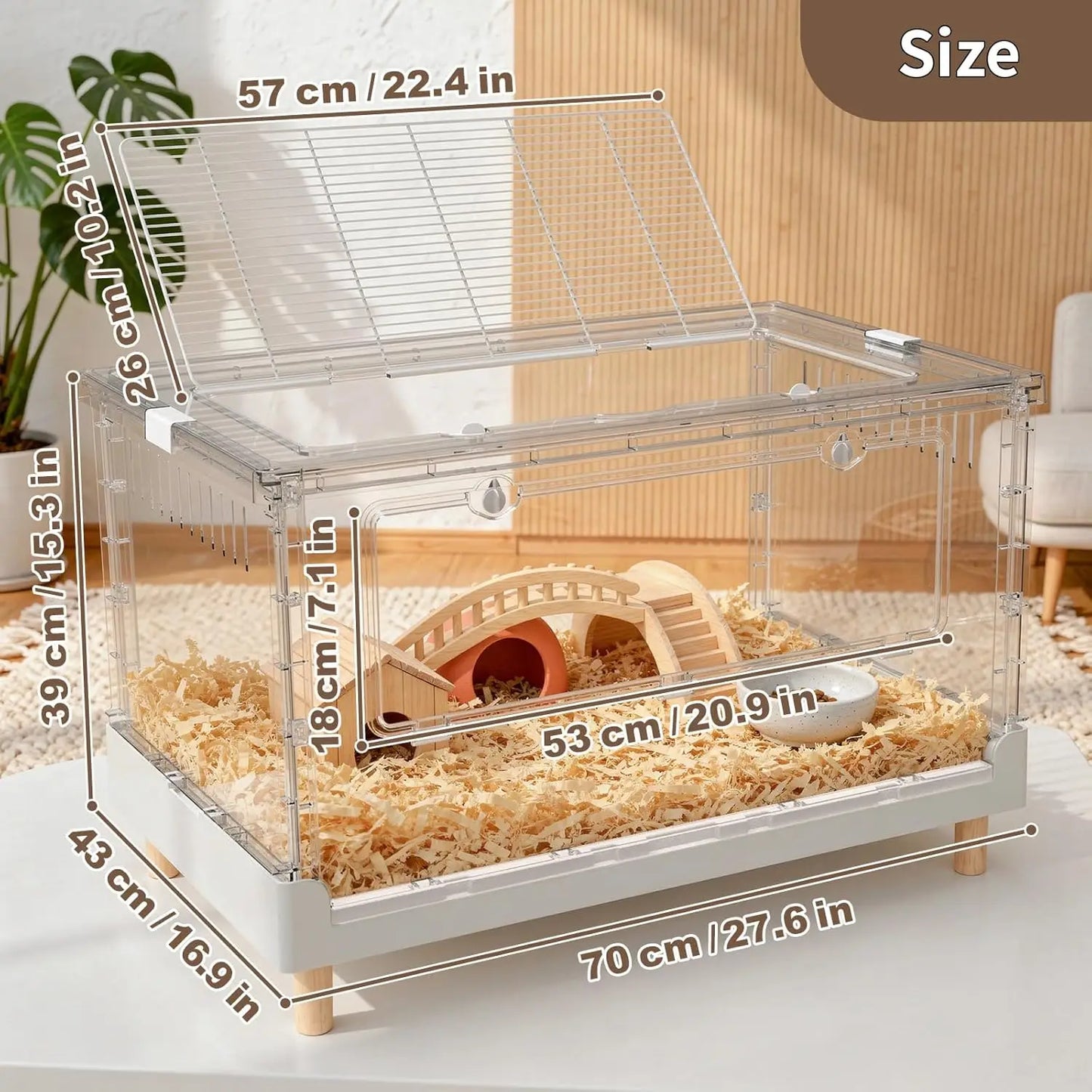 Transparent Acrylic Hamster Cage For Small Animals
