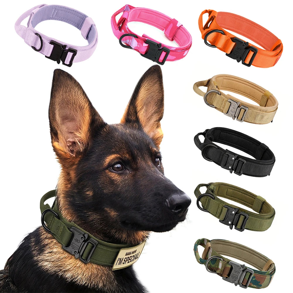 Adjustable Tactical Dog Collar And Leash Set With Control Handle