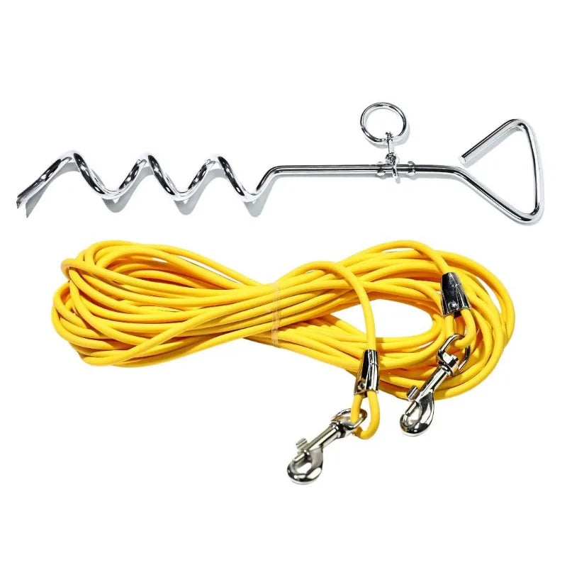Heavy Duty Dog Tie Out Cable With Ground Stake Outdoor