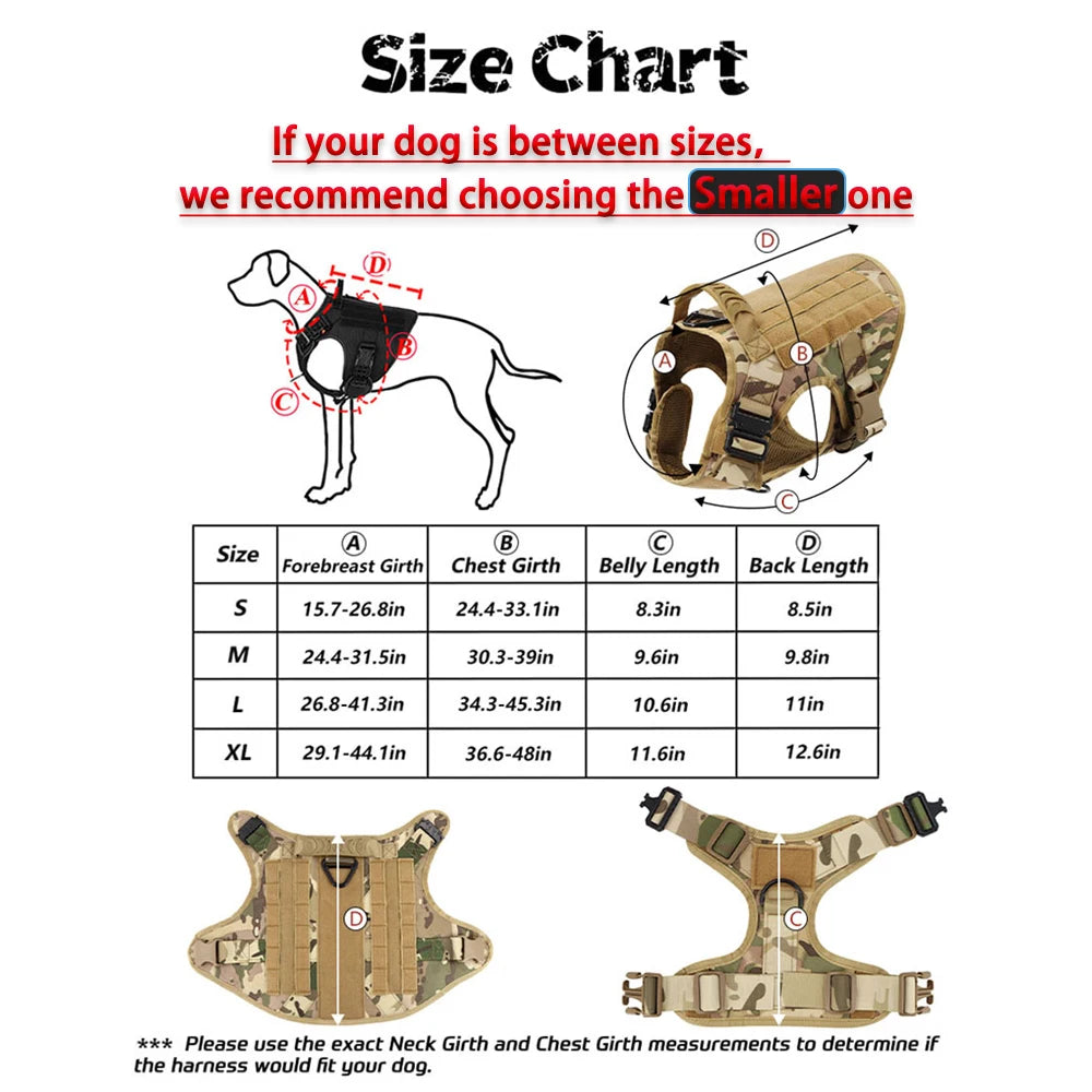 Tactical Dog Harness Leash Set For Large Dogs No Pull Malinois