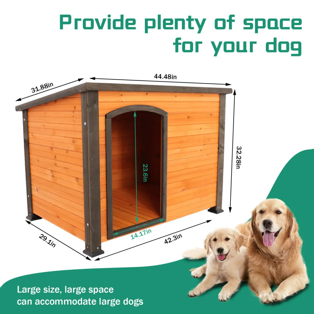 Outdoor Indoor Wooden Dog House Kennel With Elevated Feet