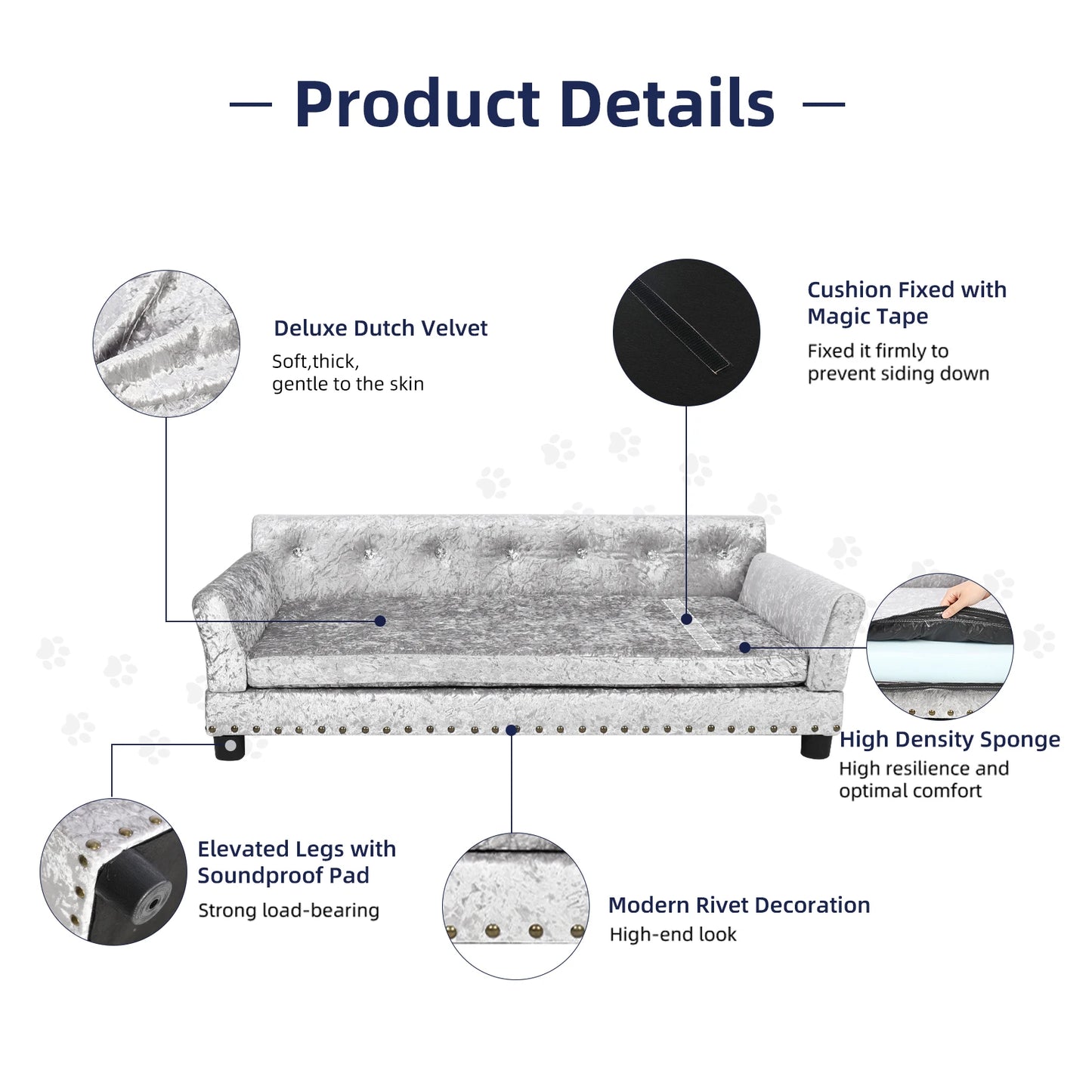 Bingopaw Elevated Dog Sofa Bed With Removable Cushion