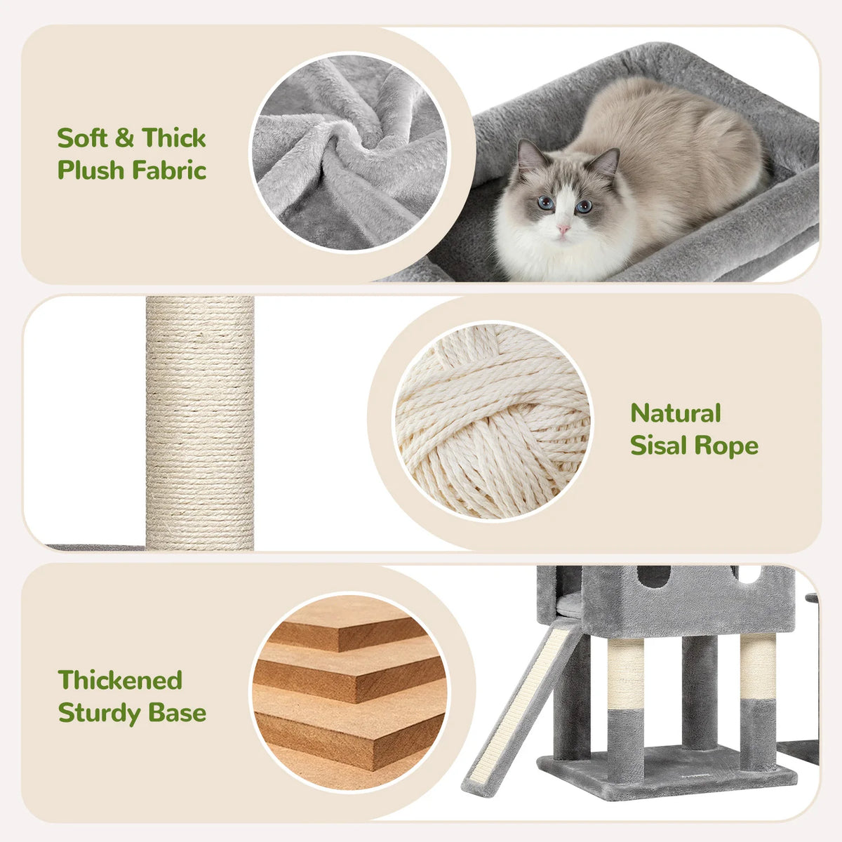 Globlazer Heavy Duty Multi Level Cat Tree With Sisal Scratching Posts