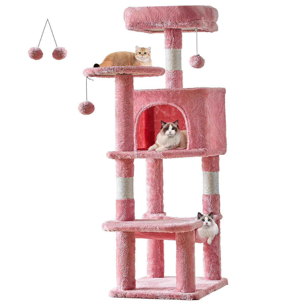 JHK Four Tier Cat Tree Featuring Sisal Posts For Pets