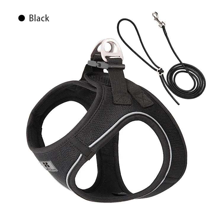 Dog Harness Leash Set for Small-To-Medium Dogs Reflective Adjustable