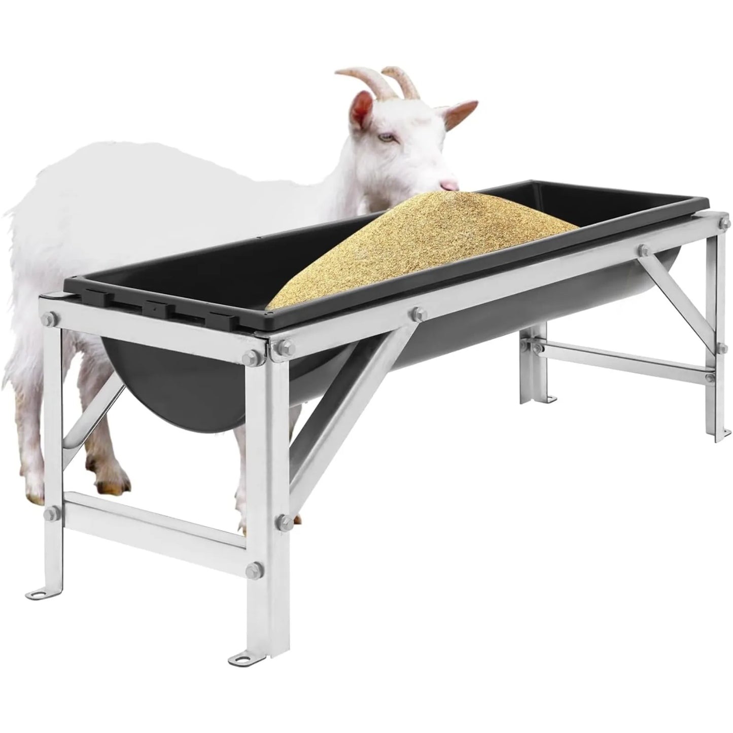 Large Capacity Livestock Feed Trough With Stand Goats Pigs Cows