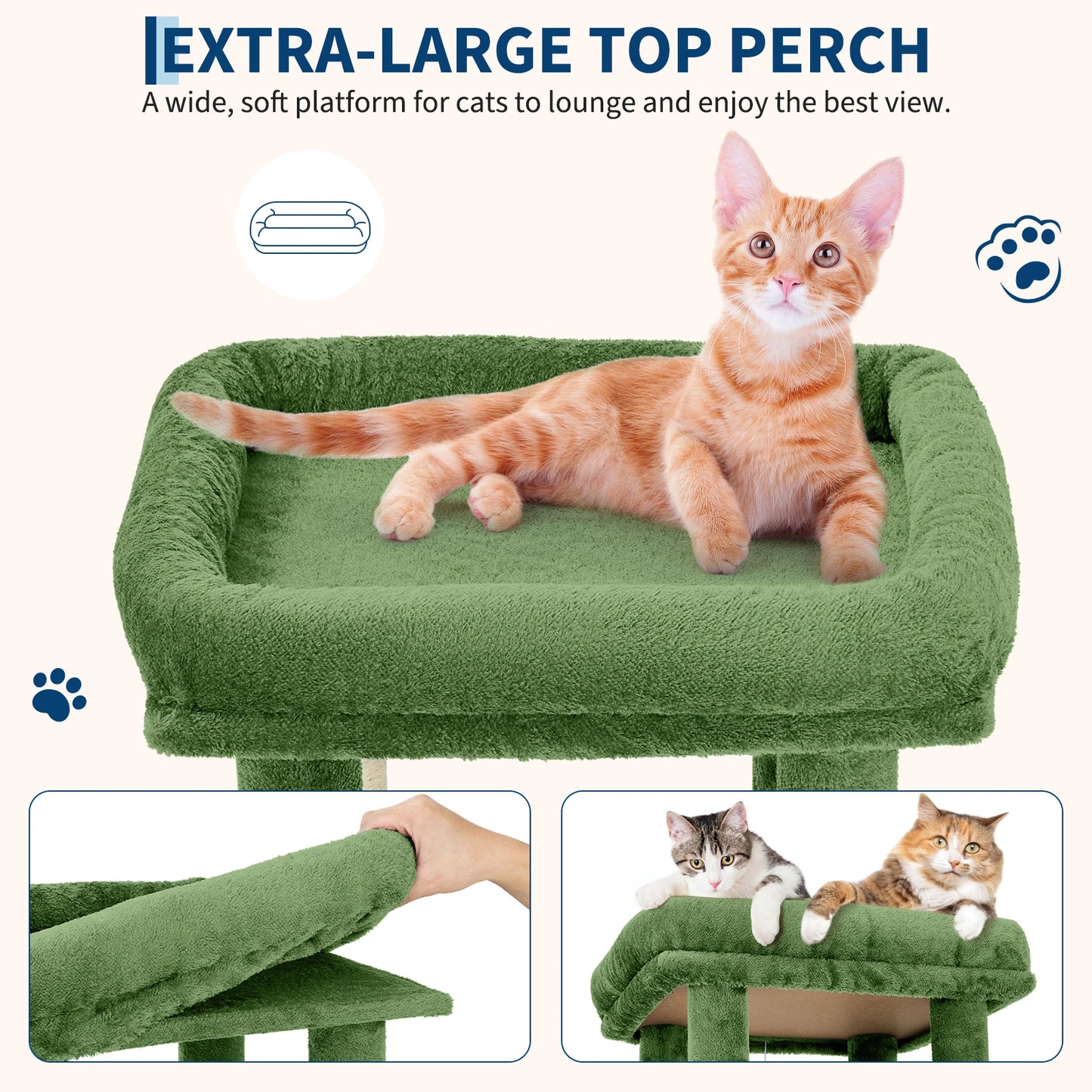 HiMISS Multi-Level Cat Tree Tower For Indoor Maine Coons