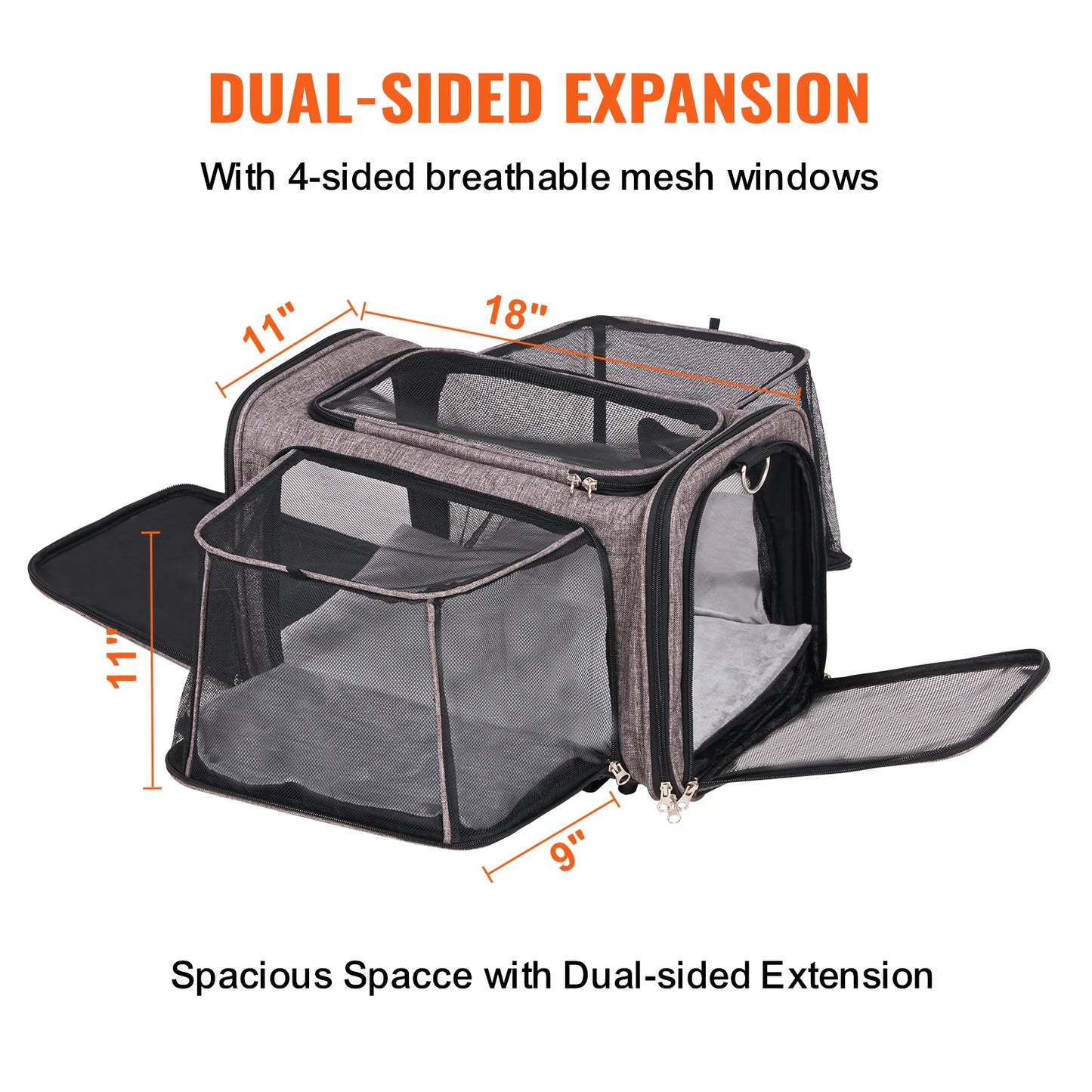 Breathable Pet Carrier Backpack With Telescopic Handle For Travel