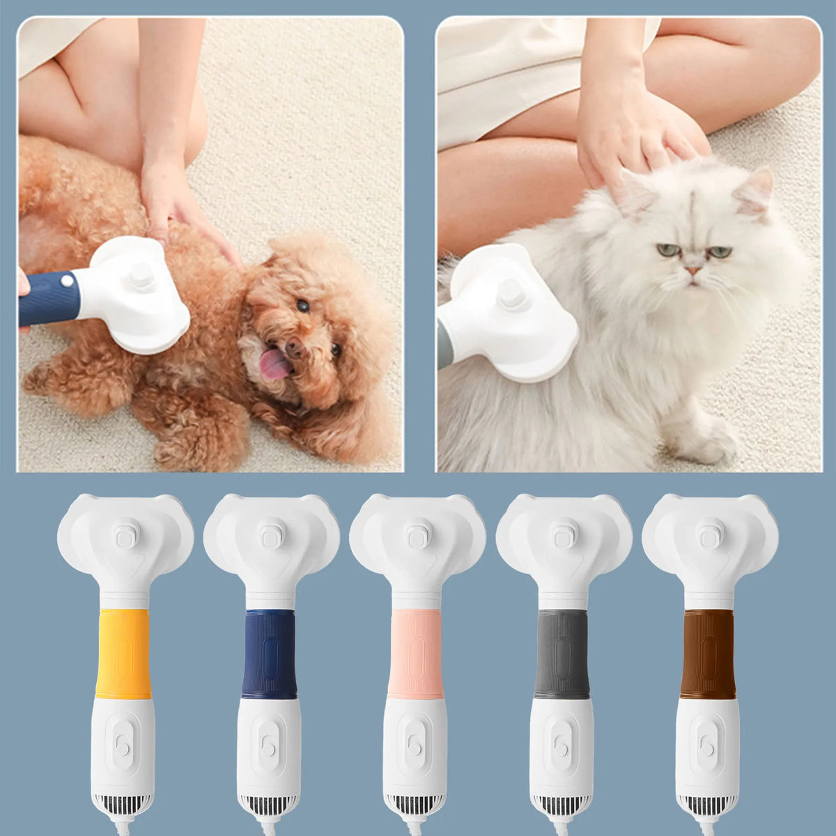 Pet Dryer Brush Low Noise Grooming For Cats And Dogs