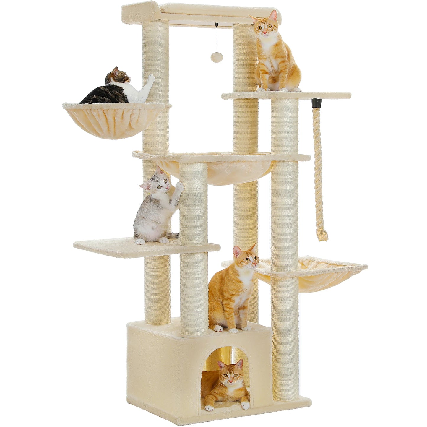 NONECN Cat Tower Indoor Multi Level Condo With Scratching Posts