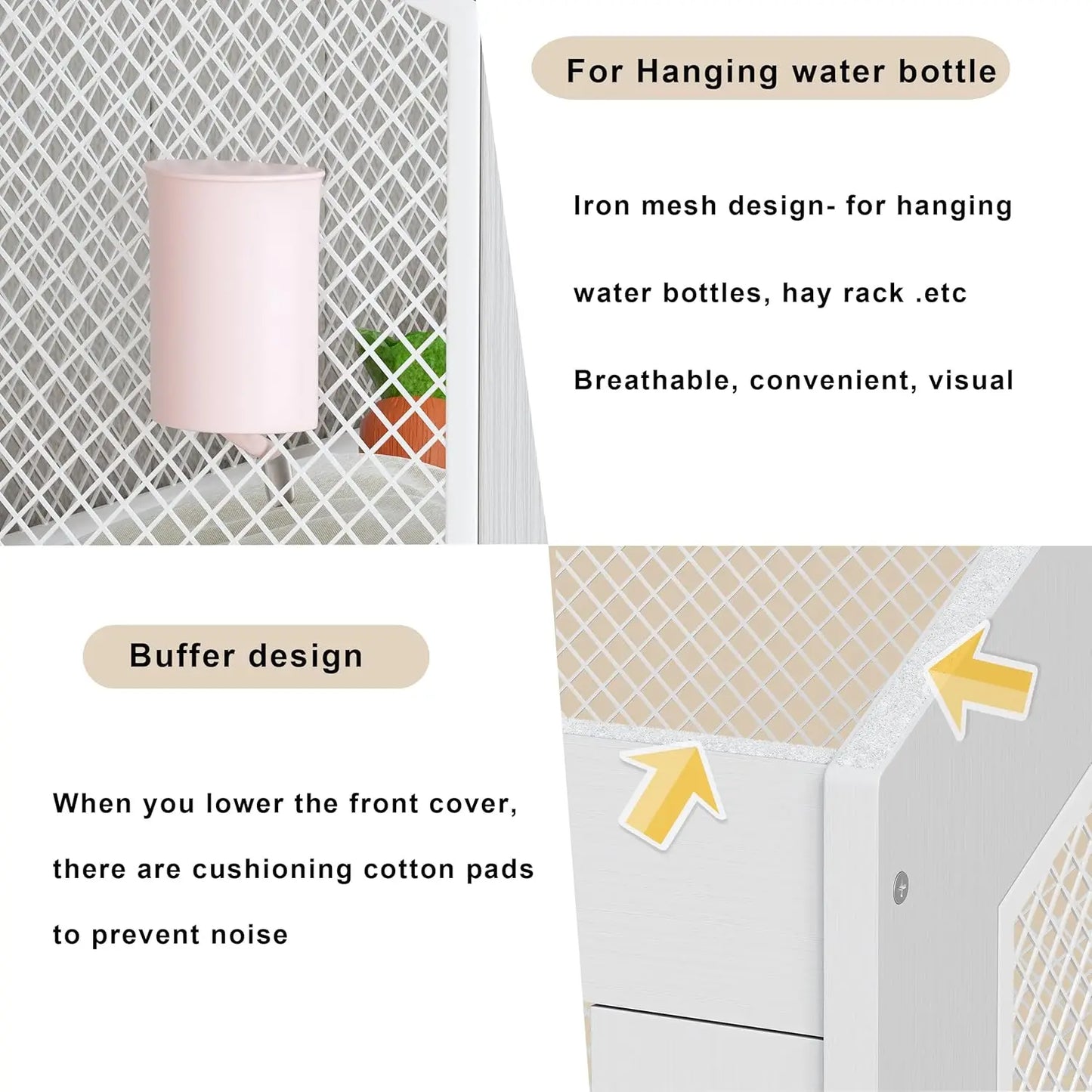 Hamster Cage With Storage Cabinet, Ventilated Small Animal Habitat