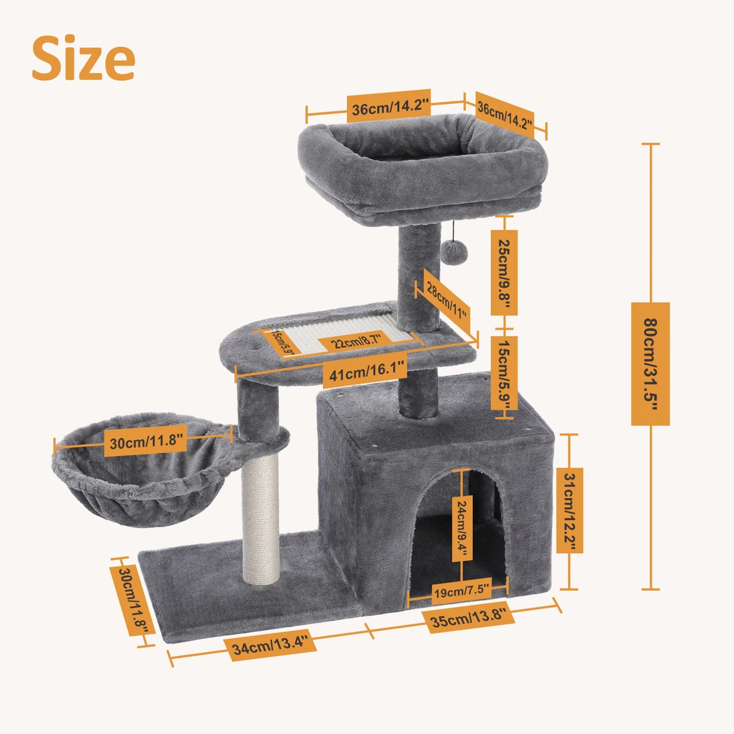 PAWZ Road Cat Tree Tower for Indoor Cats
