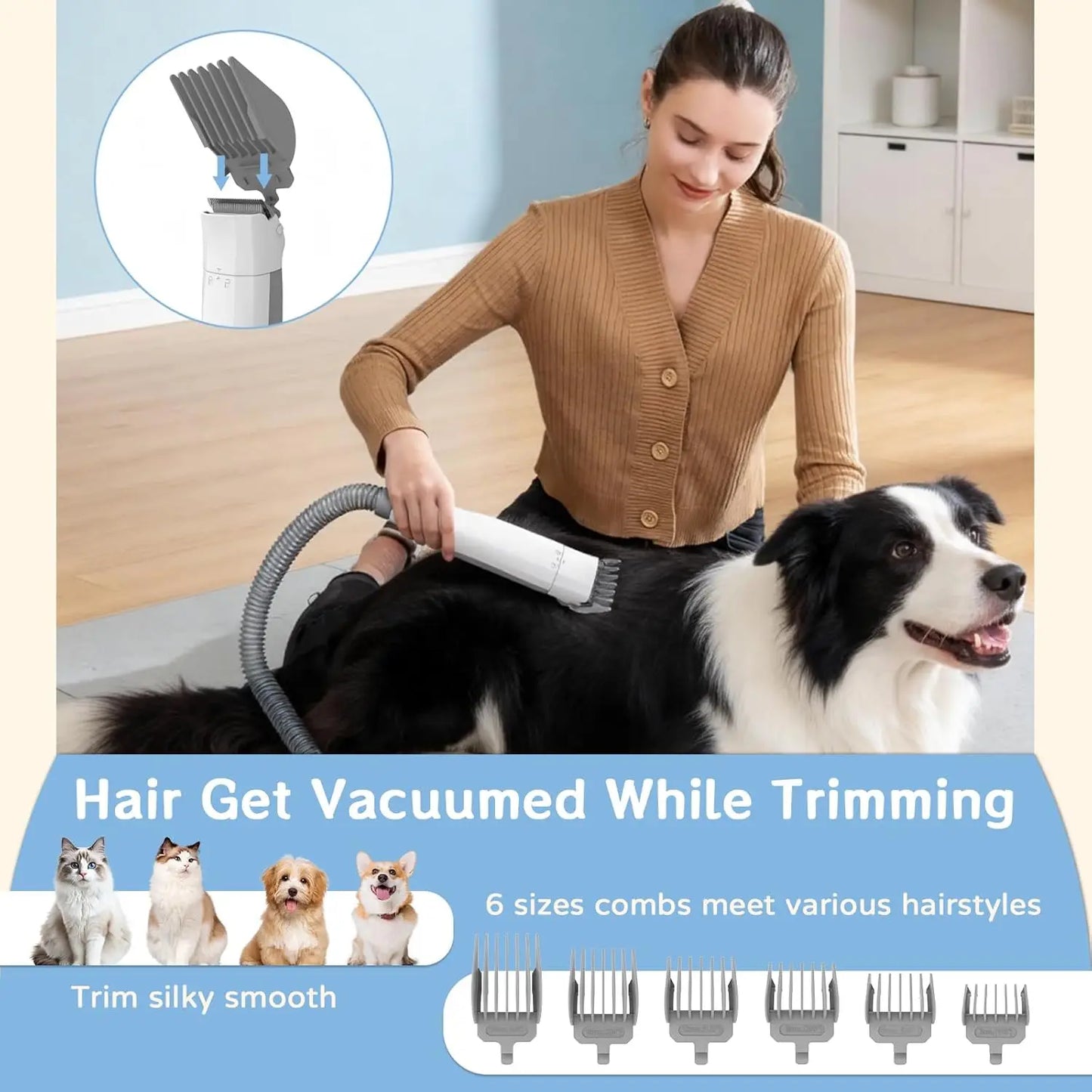 Dog Grooming Kit With Vacuum Clipper Six Tools For Dogs