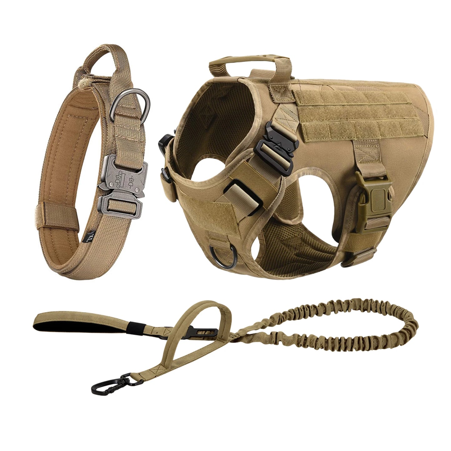 Tactical Dog Harness Vest With Molle Pouches For Medium To Large Dogs
