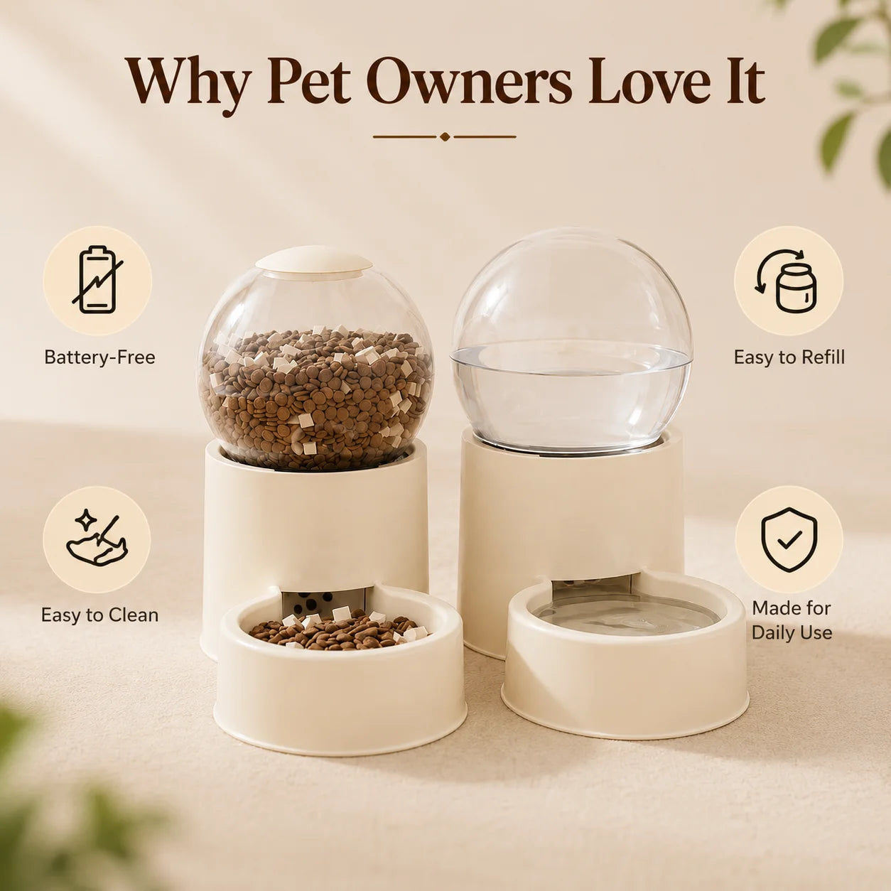 Automatic Gravity Cat Feeder And Water Dispenser Spill Proof