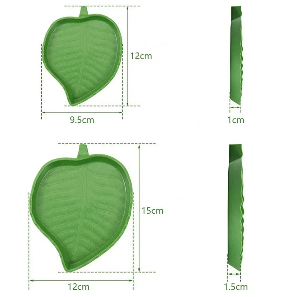 Leaf Shape Reptile Feeder Food Water Bowl