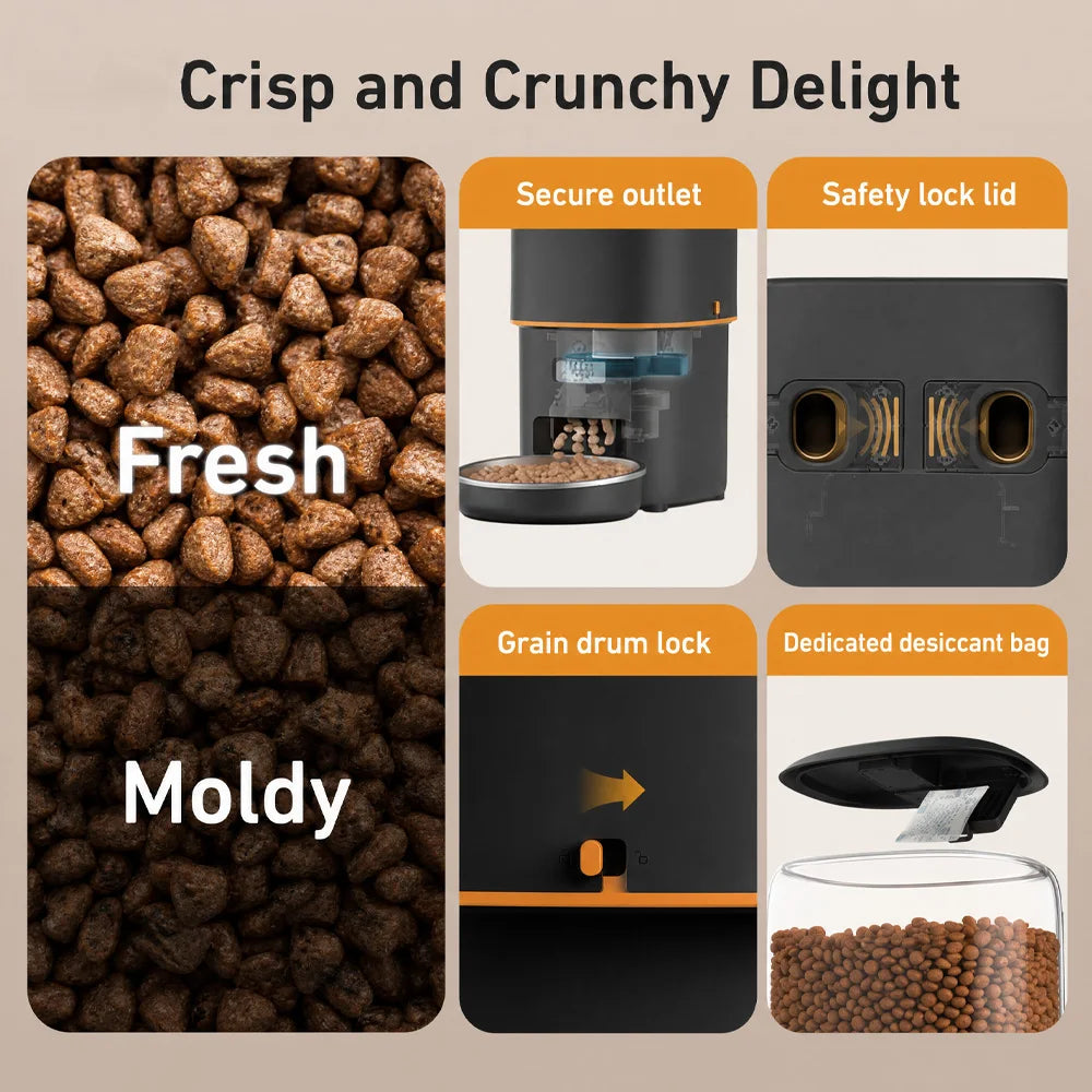 Nityers Automatic Pet Feeder With Voice Recorder And Steel Bowl