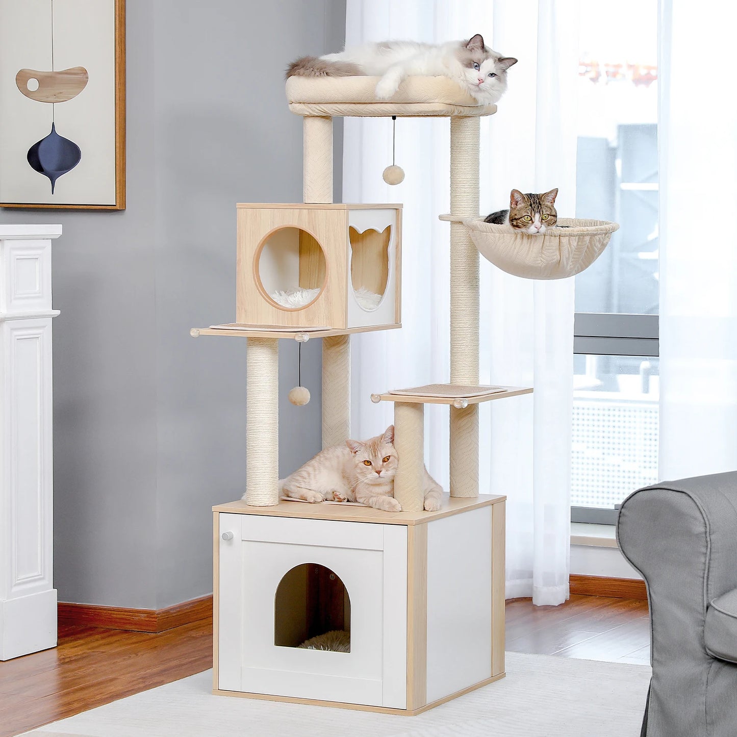 PAWZ Ro Multi-Level Cat Tree Scratching Posts Indoor Tower
