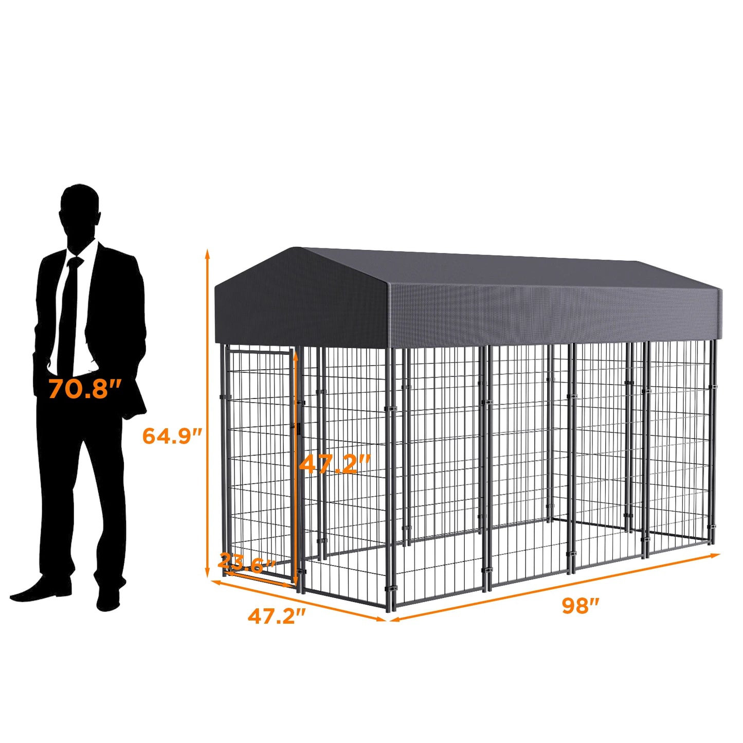 BINGOPAW Heavy Duty Outdoor Dog Kennel With UV Waterproof Cover