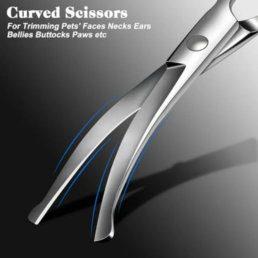 Professional Dog And Cat Grooming Scissors Kit With Safety Tips