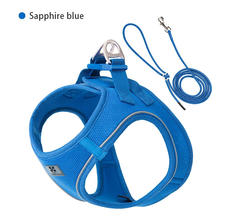 Dog Harness Leash Set for Small-To-Medium Dogs Reflective Adjustable