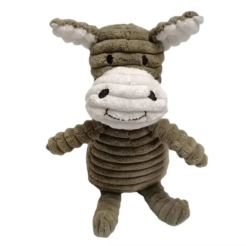 Plush Dog Toy Squeaky Bite Resistant Corduroy For All Dogs