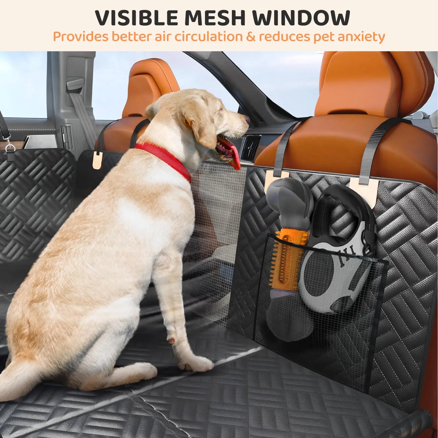 NONECN Hard Bottom Rear Seat Dog Hammock Extender For Cars