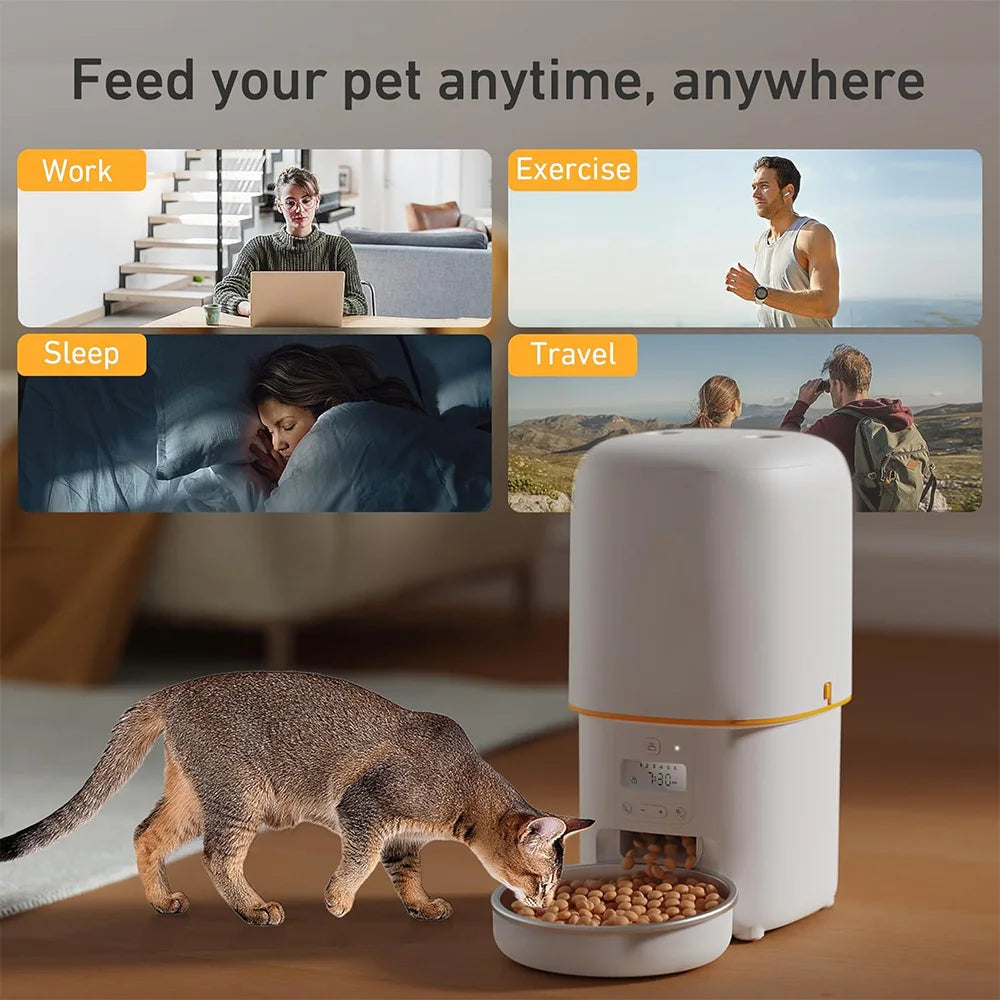 Nityers Automatic Pet Feeder With Voice Recorder And Steel Bowl