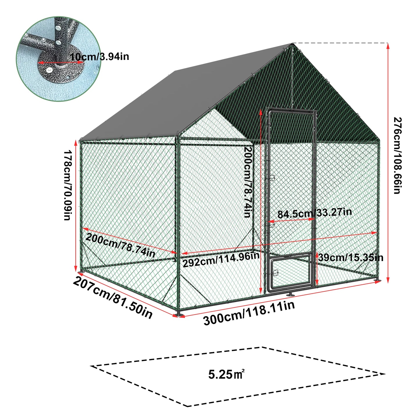 BINGOPAW Outdoor Walk In Chicken Coop With Nylon Netting