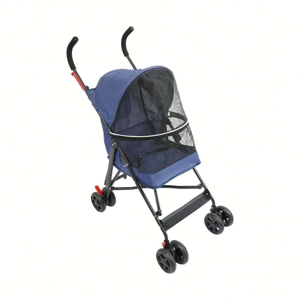 XMSJ Foldable Pet Travel Stroller With Four Wheels