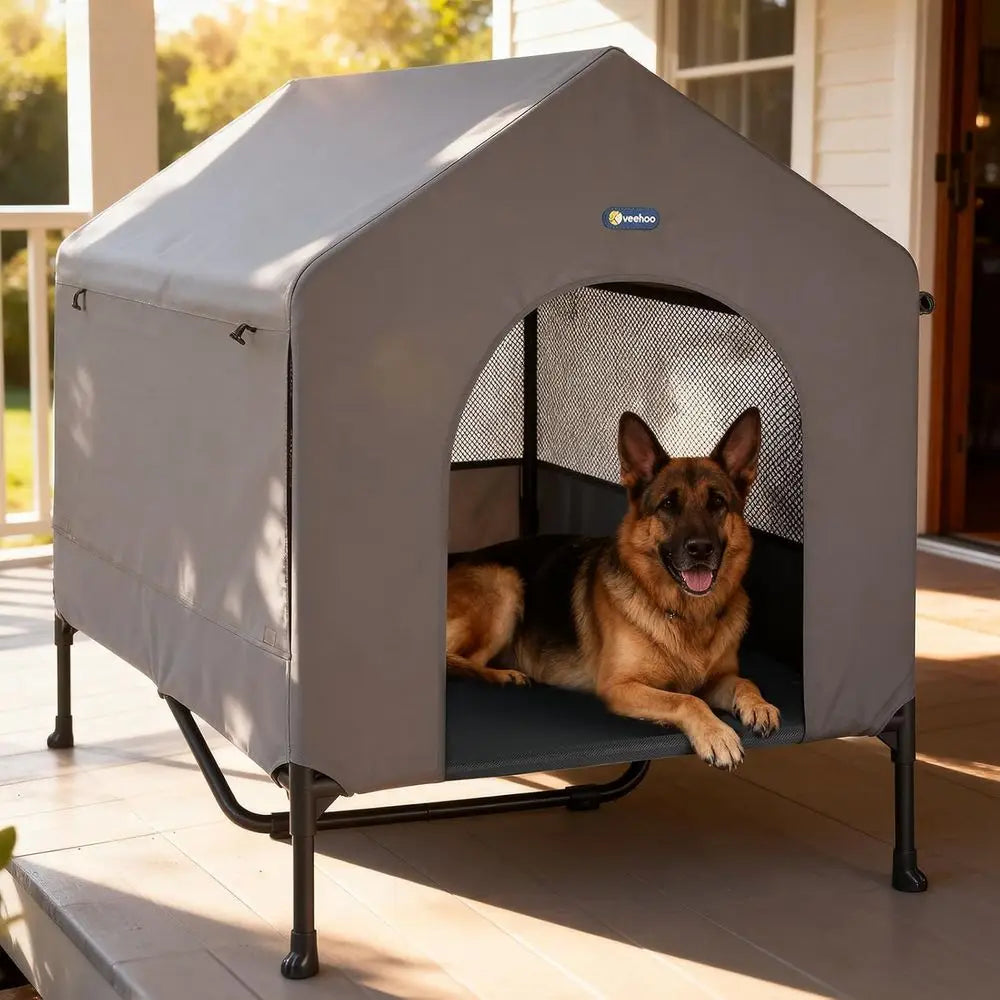Outdoor Indoor Dog House Bed and Cot Shelter for Pets