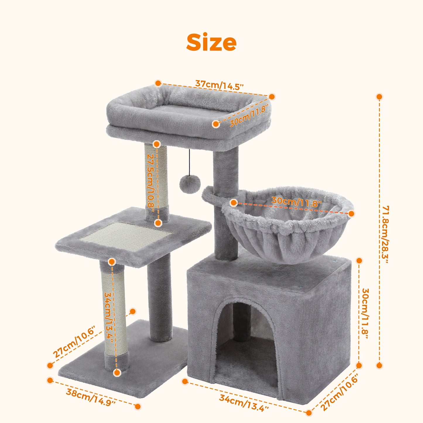 PAWZ Road Cat Tree Tower for Indoor Cats