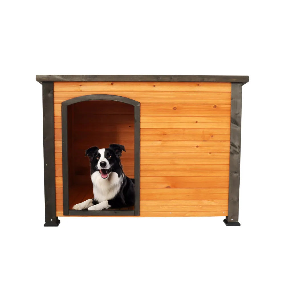 Outdoor Indoor Wooden Dog House Kennel With Elevated Feet