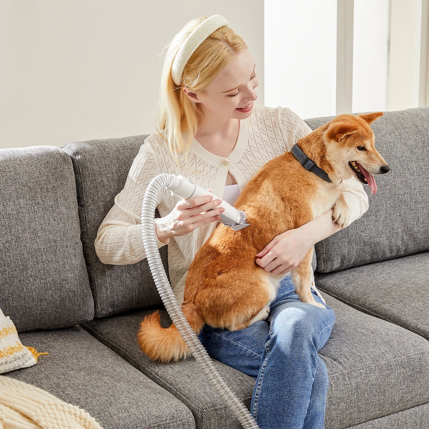 Pet Grooming Vacuum Kit With Cordless Clippers
