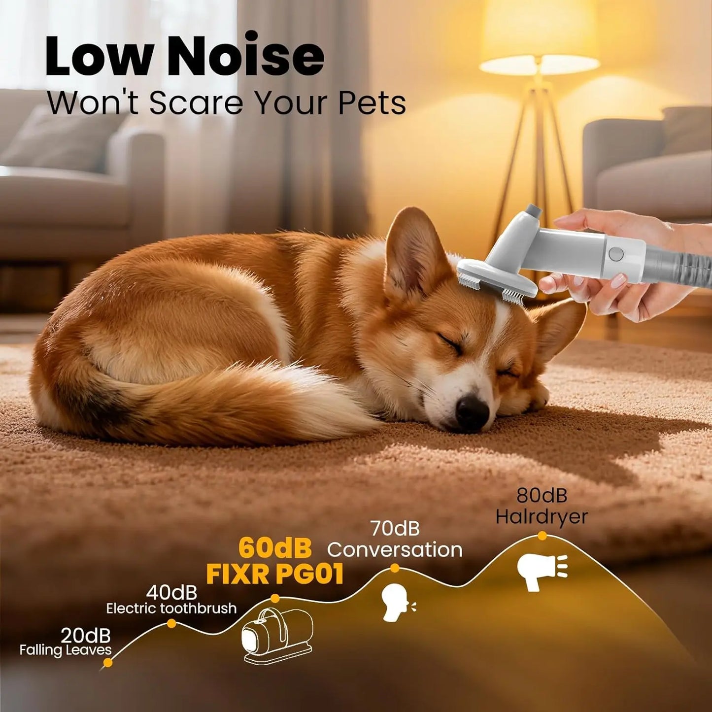 All-In-One Pet Grooming Vacuum With Hair Clipper And Shedding Brush