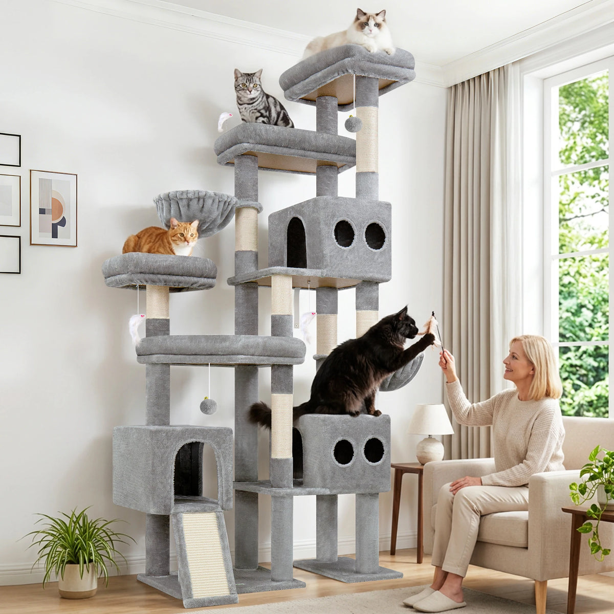 Globlazer Heavy Duty Multi Level Cat Tree With Sisal Scratching Posts
