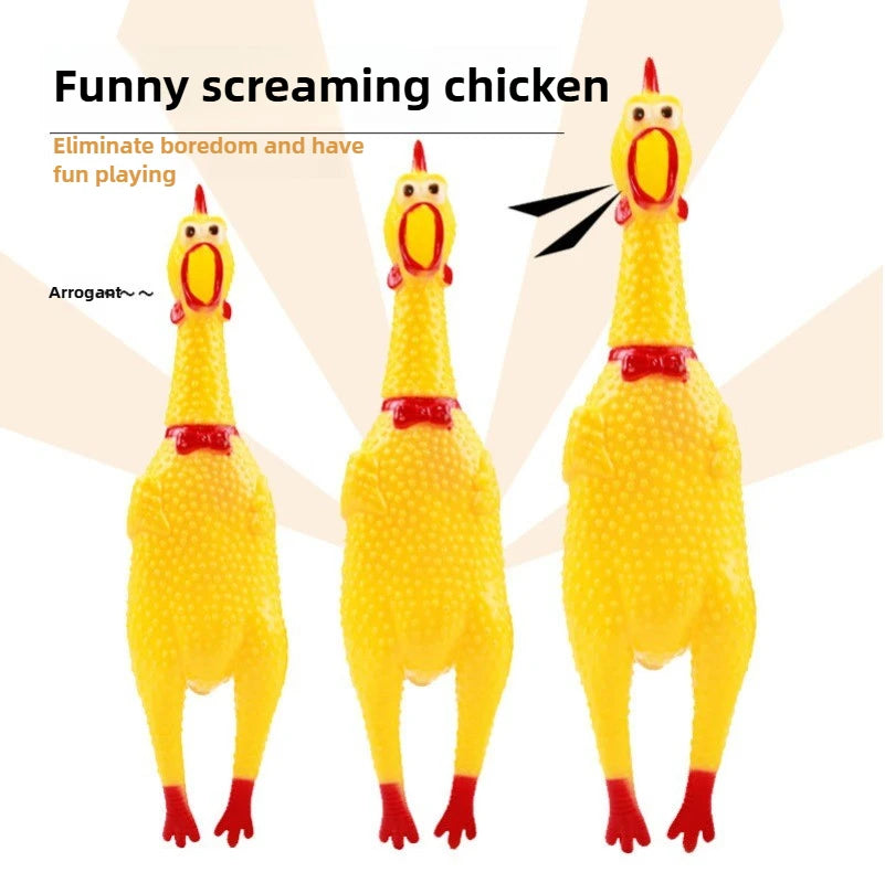 DKSTINYE Squeaky Chicken Dog Toy Squeaker Chew Rubber