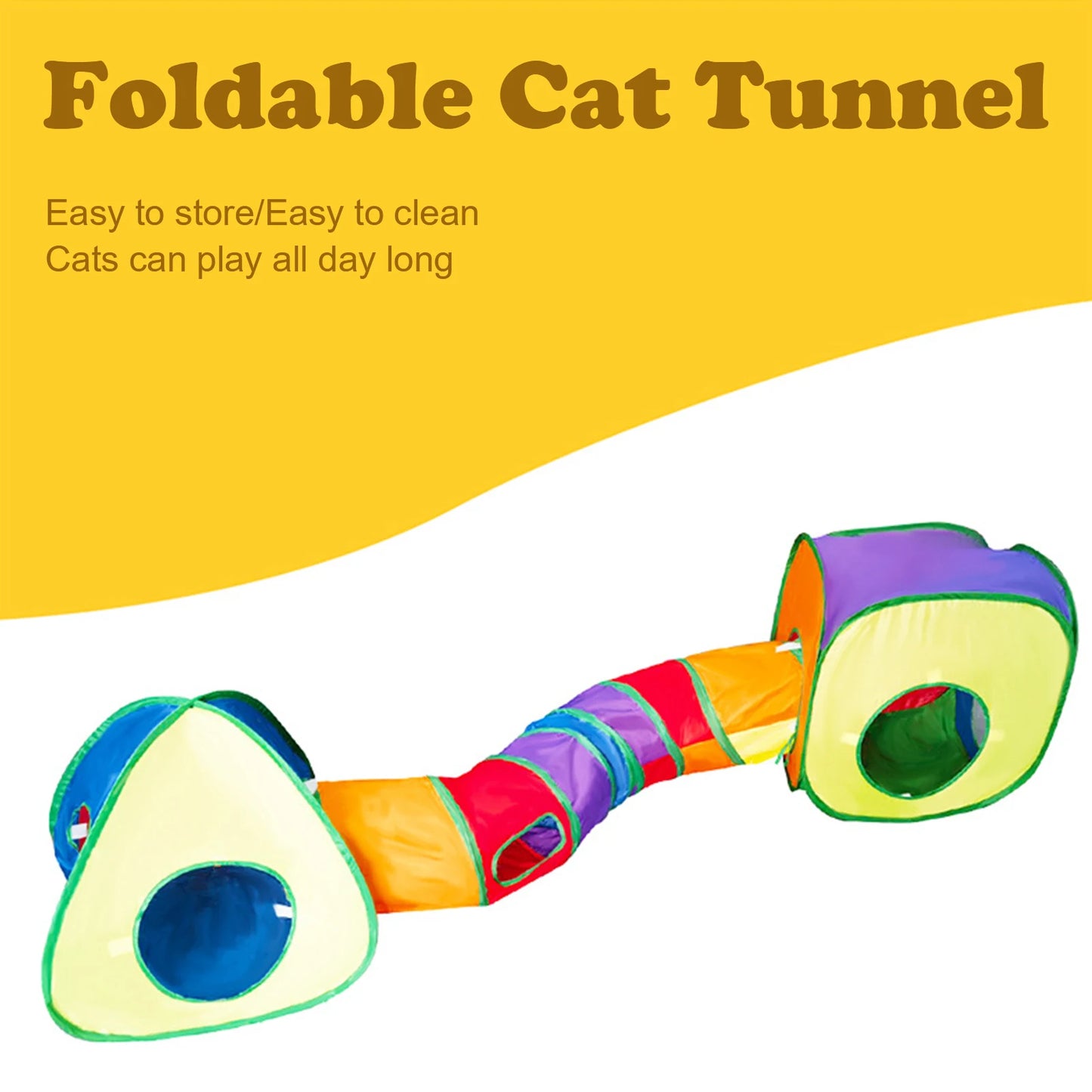 Cat Tunnel Playset Collapsible Peek Hole Cat Tent Indoor Cats