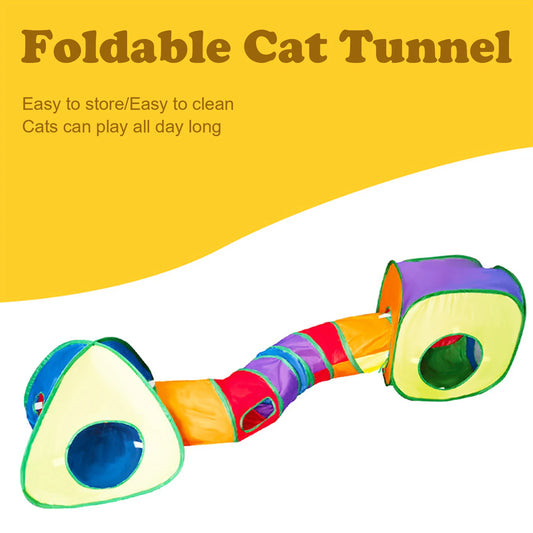 Cat Tunnel Playset Collapsible Peek Hole Cat Tent Indoor Cats