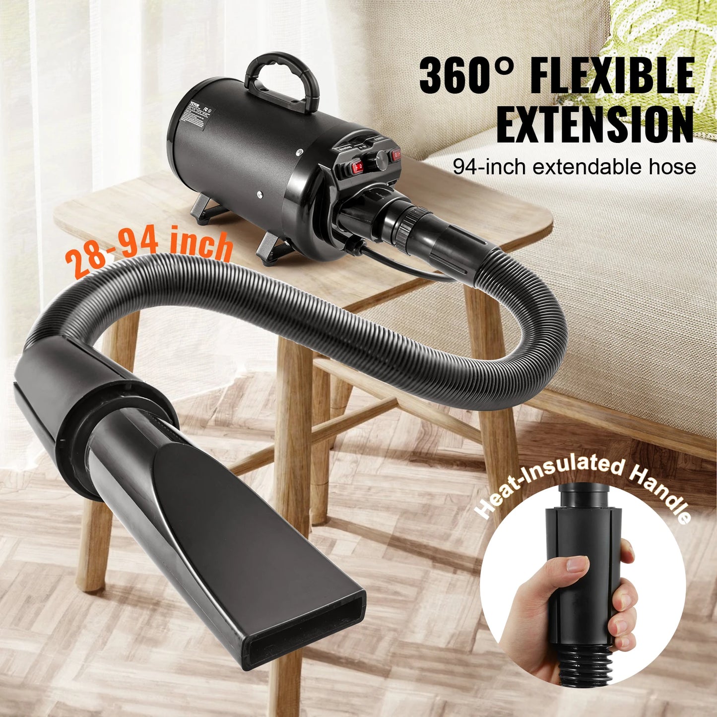 SucceBuy Dog Dryer 2000W Pet Grooming Dryer With Adjustable Temperature