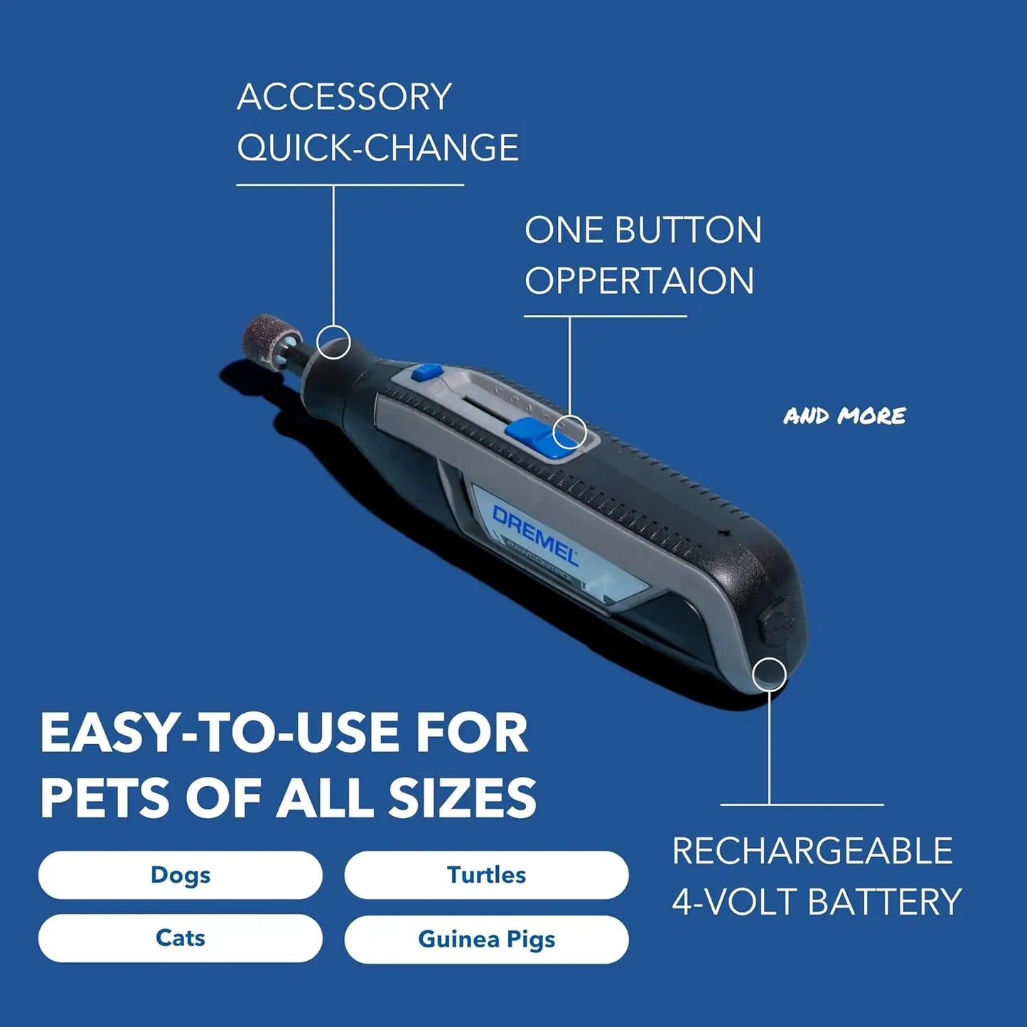 Cordless Pet Nail Grinder And Trimmer Kit For Dogs Cats
