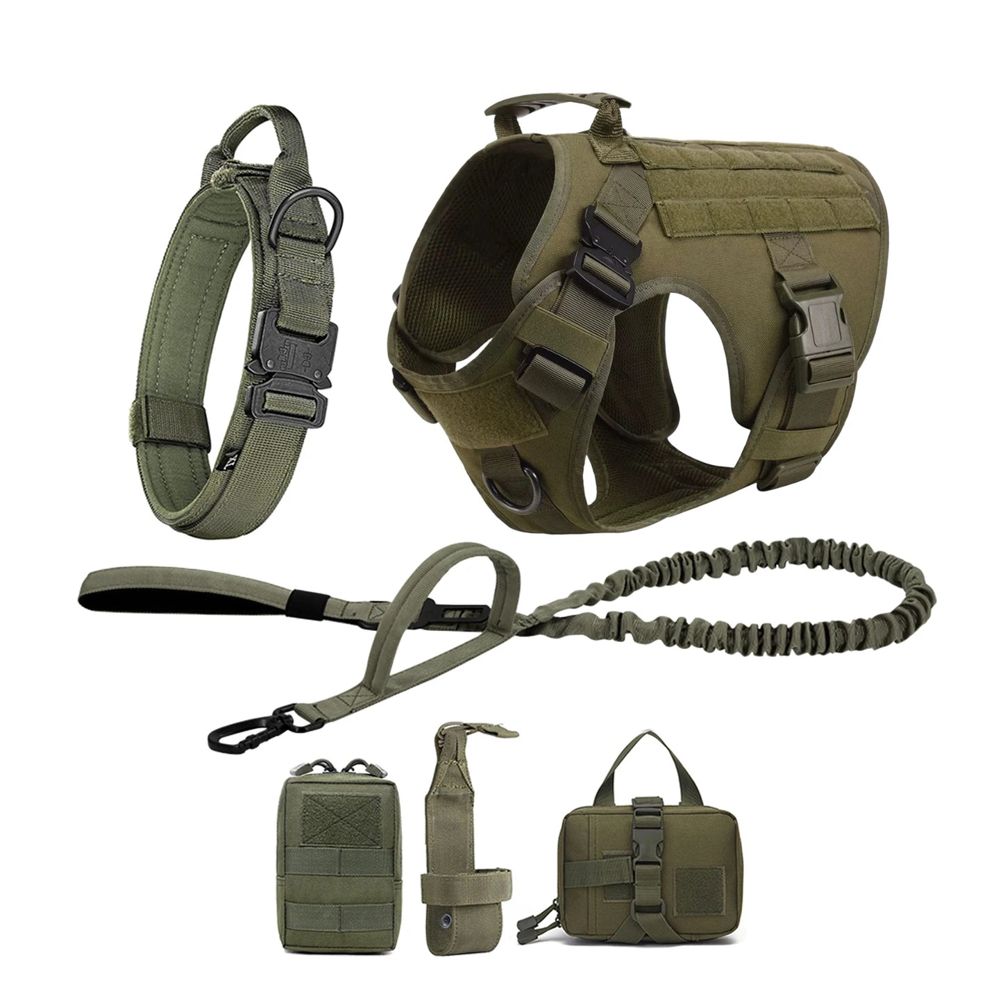 Tactical Dog Harness Vest With Molle Pouches For Medium To Large Dogs
