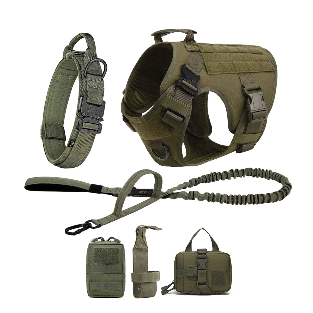 Tactical Dog Harness With Molle Pouches For Training And Walks