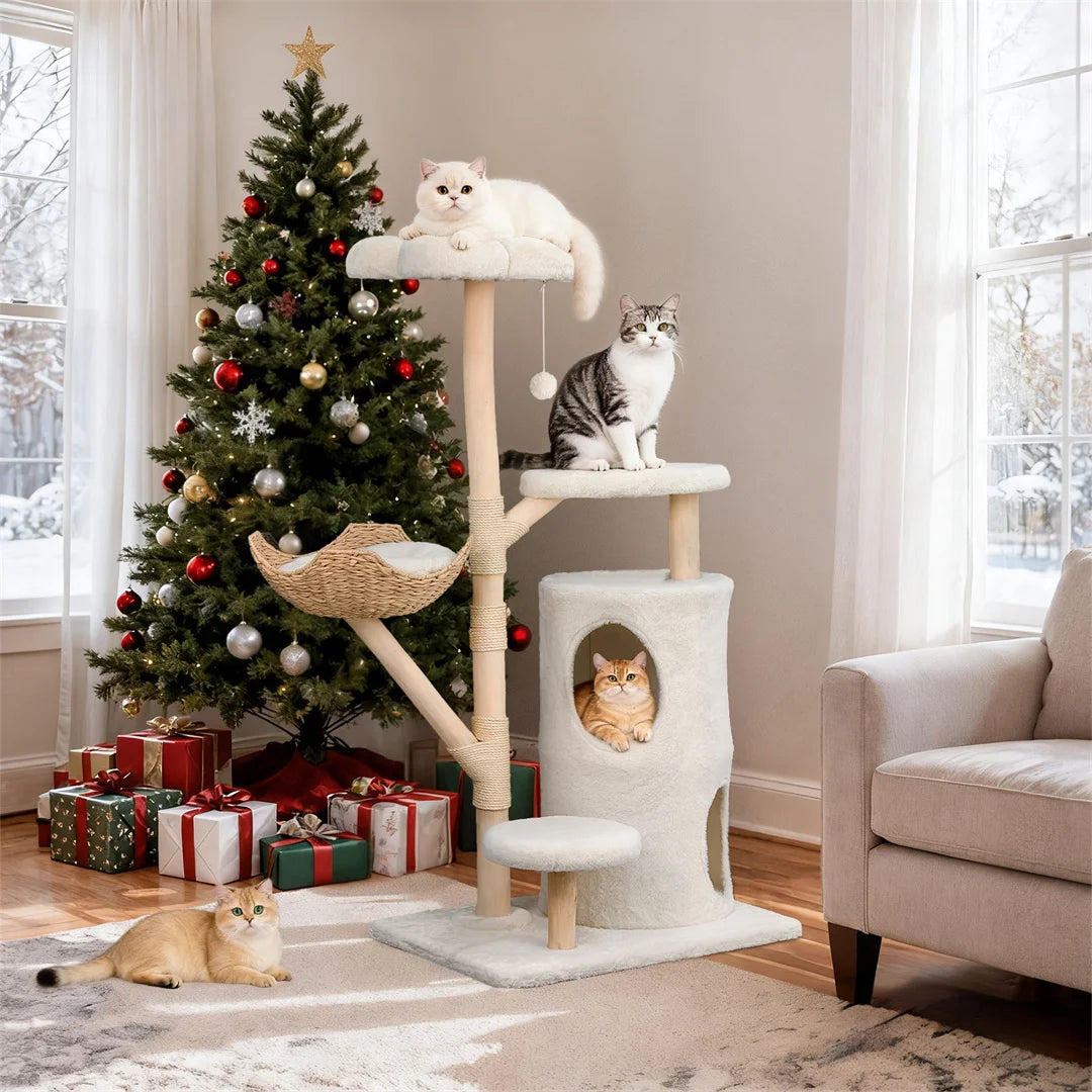 BINGOPAW Multi Level Cat Tree With Scratching Posts For Cats