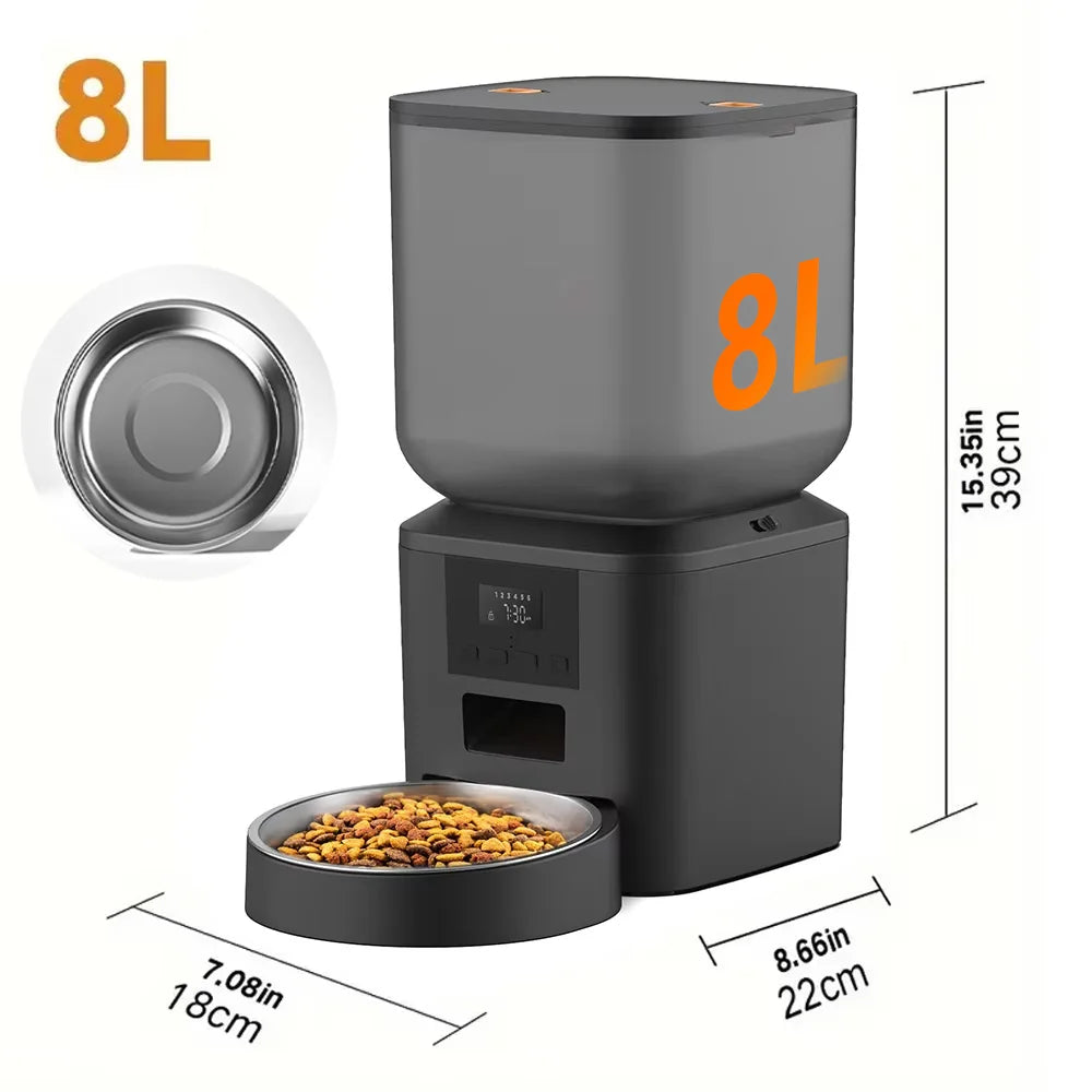 Nityers Automatic Pet Feeder With Voice Recorder Dual Power