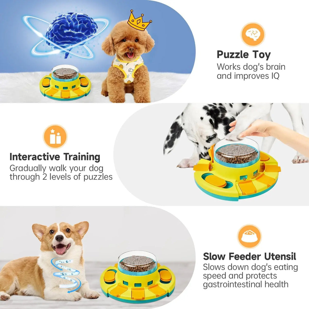 Double Layer Dog Puzzle Toy Interactive Slow Feeder